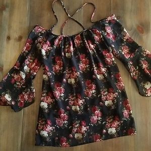 Tobi Black Floral Dress